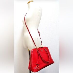 Prada Vibrant Red Leather Shoulder Bag